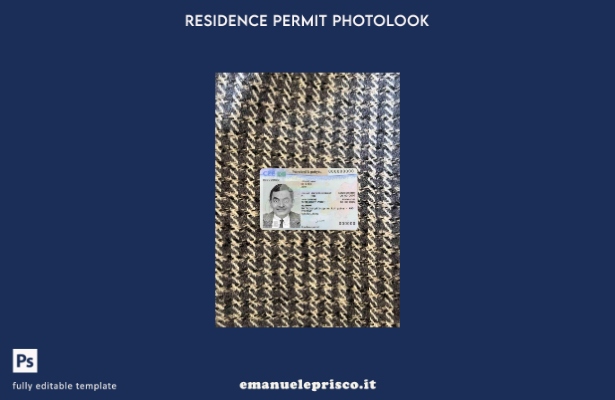 modello FRONTALE photolook per carta di residenza permanente ceca in stile verif